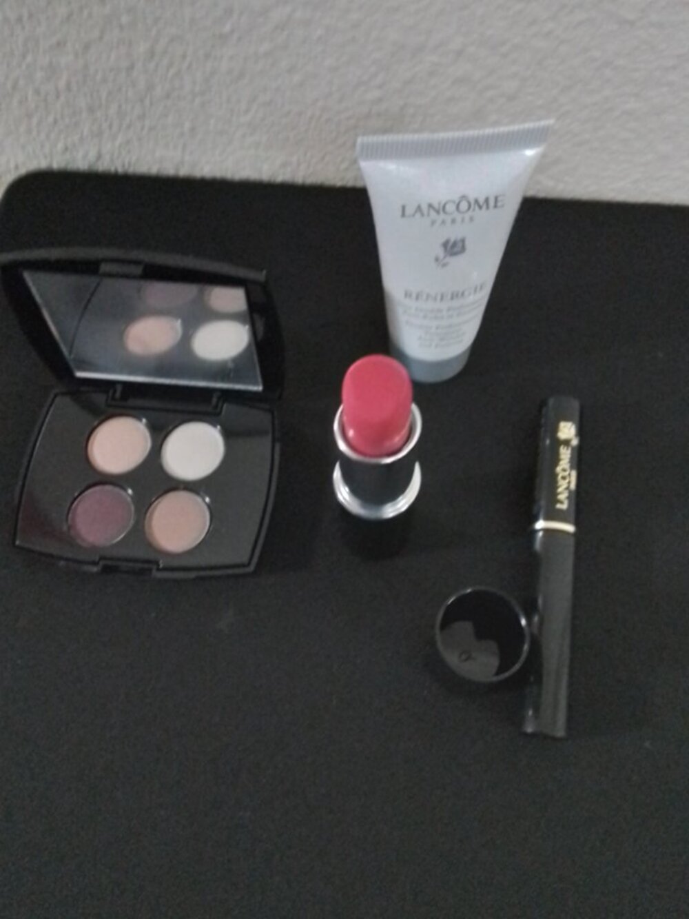 Lancome Tempt Me Lipstick, Mini Mascara, Renergie, & Color Design Eye Shadow